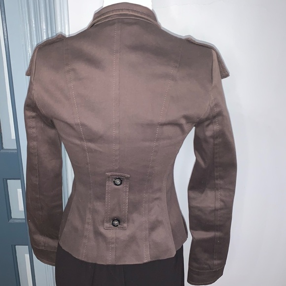 Benetton Brown Military Jacket Size 40/ US 4 - Picture 2 of 9